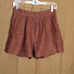 Reformation Hight Waist Brown Linen Shorts Size 2